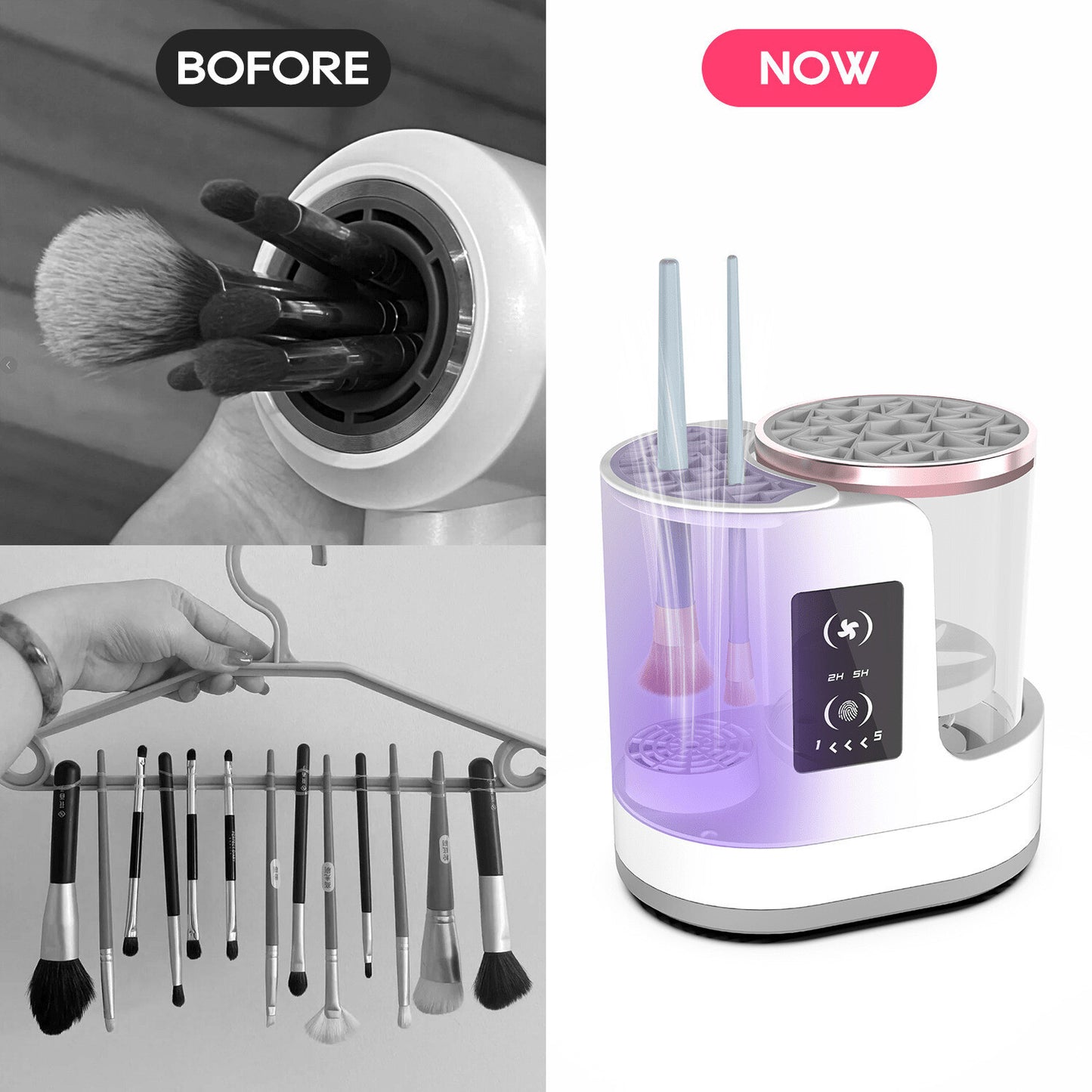 Oz Bargains™ Electric Makeup Brush Cleaner & Dryer – Fits All Brush Types